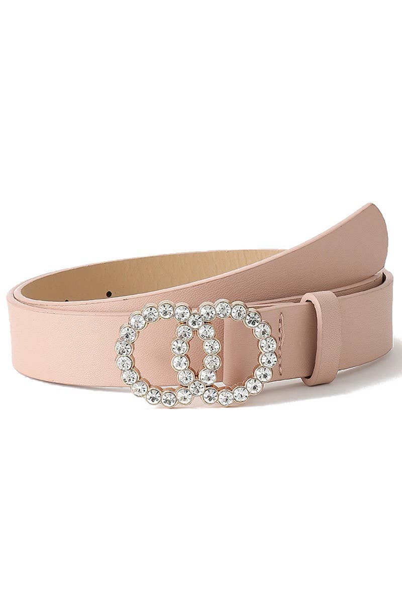 BEADS DETAIL DOUBLE O RING TRENDY LEATHER BELT_CWABE024