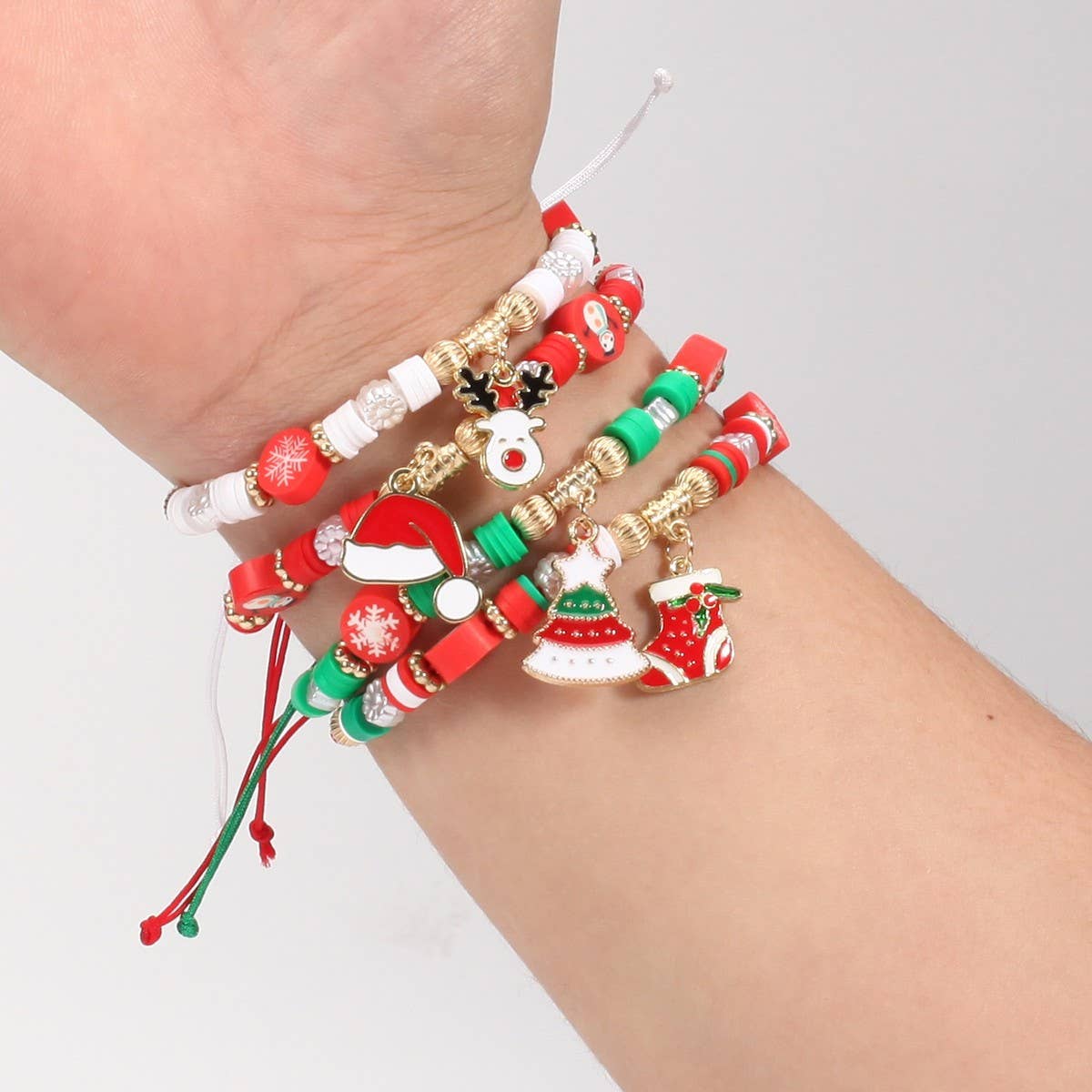 CWMM10453_CHRISTMAS ADJUSTABLE WOVEN CHARM BRACELET GIFT
