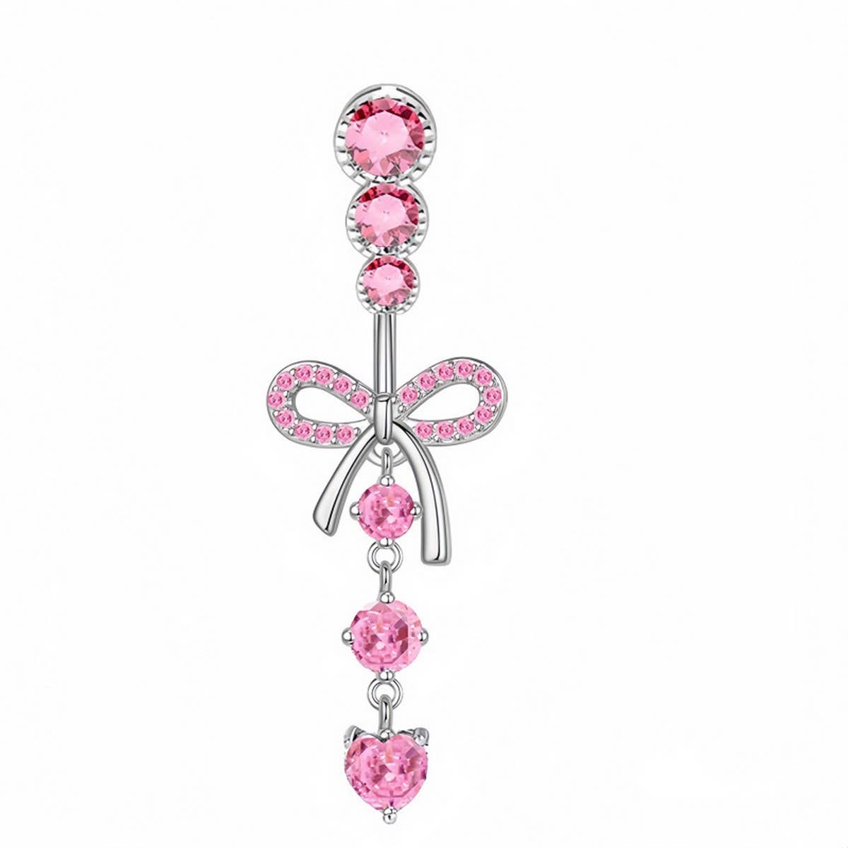 Butterfly CZ Belly Ring with Stainless Steel Bar_CWMM9250