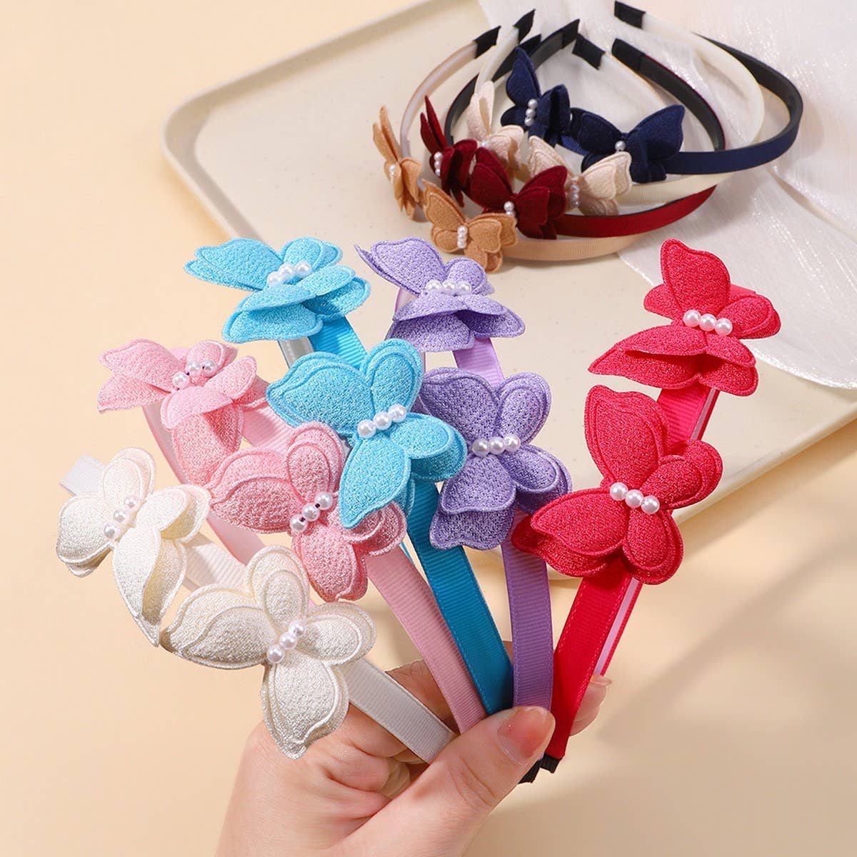 Double-Layer Butterfly Headband ? Candy Colors