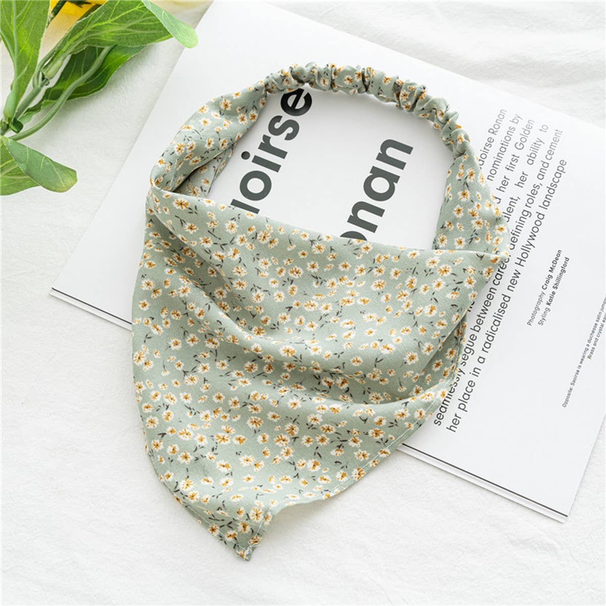 FLORAL ELASTIC BAND SCARF HEADBAND HAIRACCESSORIES