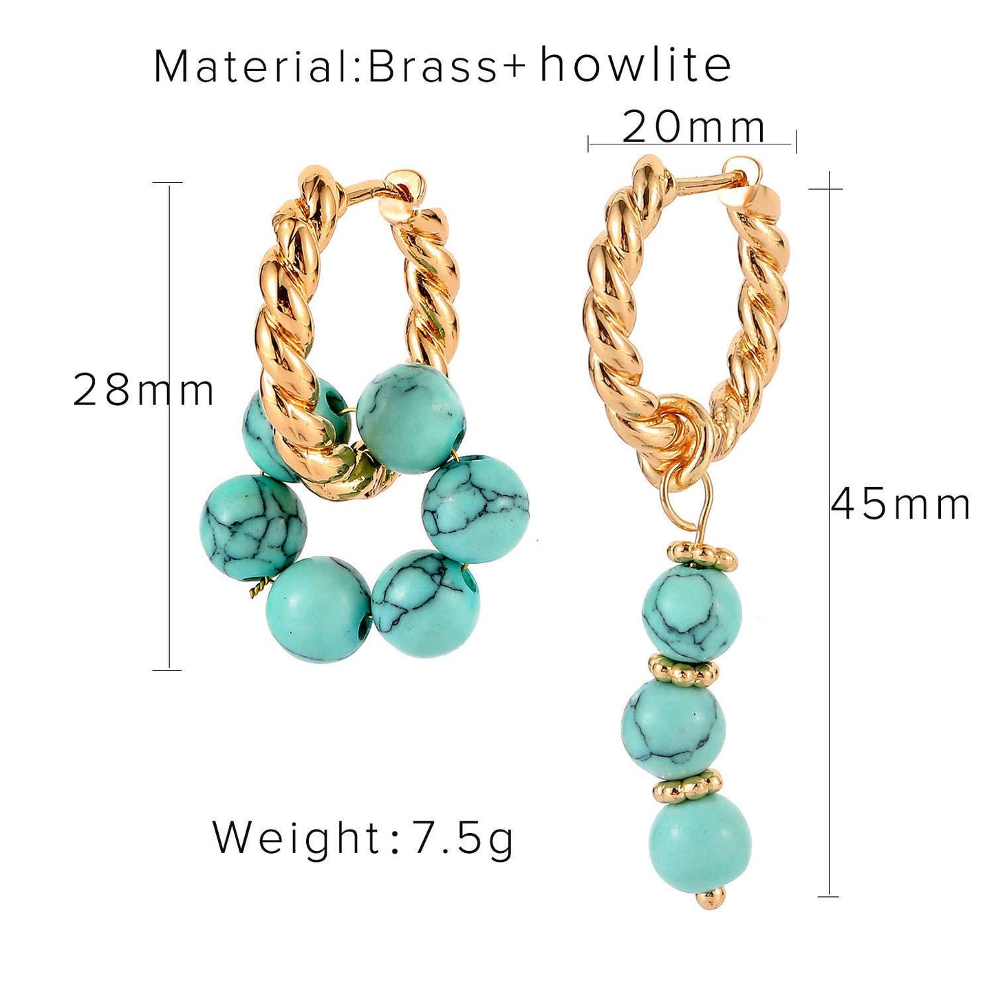 Trendy pearl element earrings