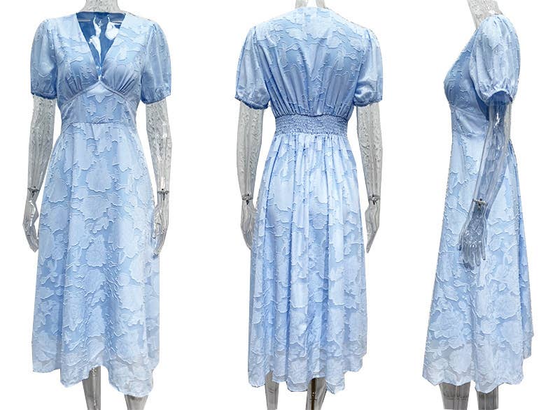 FLORAL LACE HIGH-WAISTED DRESS