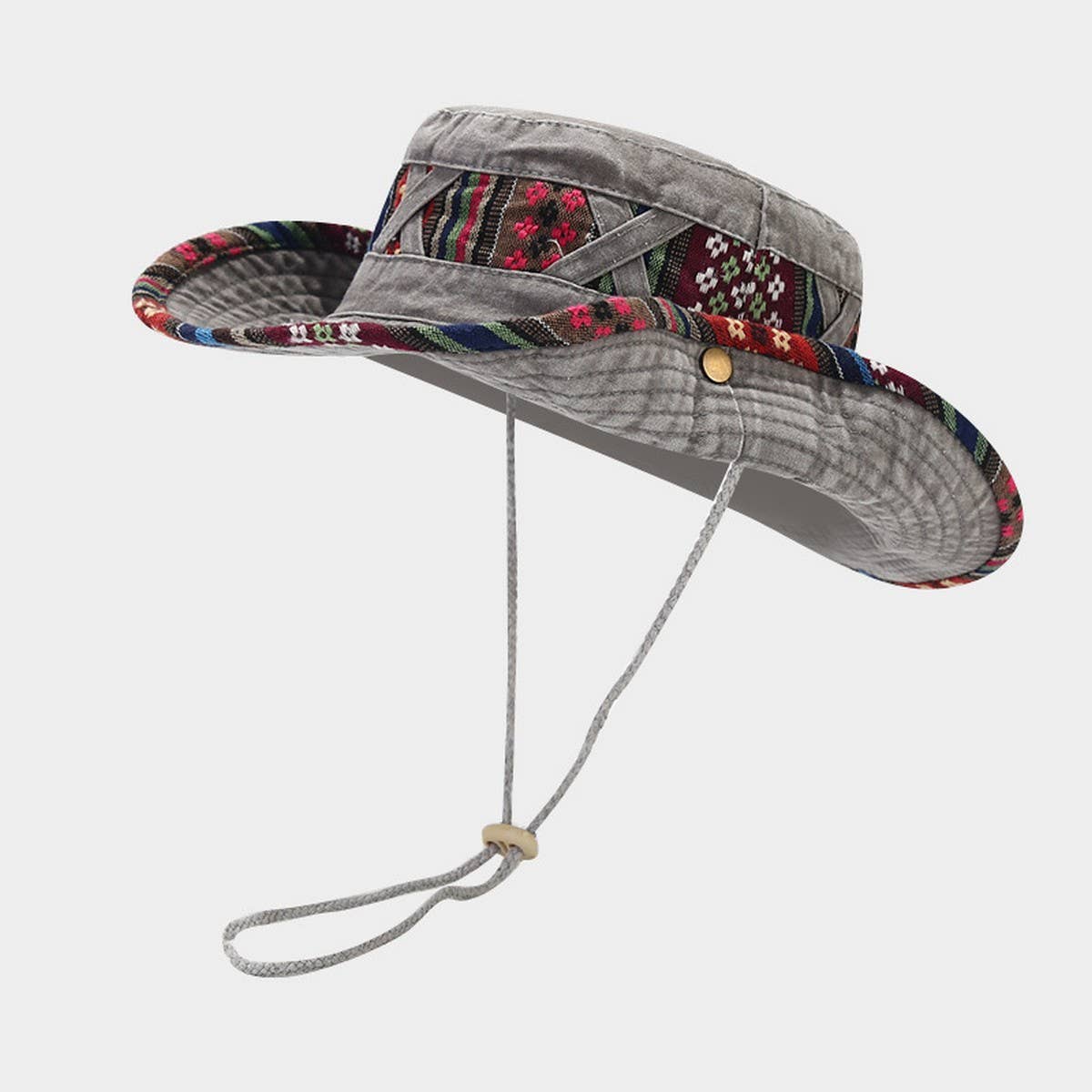 Ethnic Washed Fisherman Hat for Outdoor Sun_CWAH3787