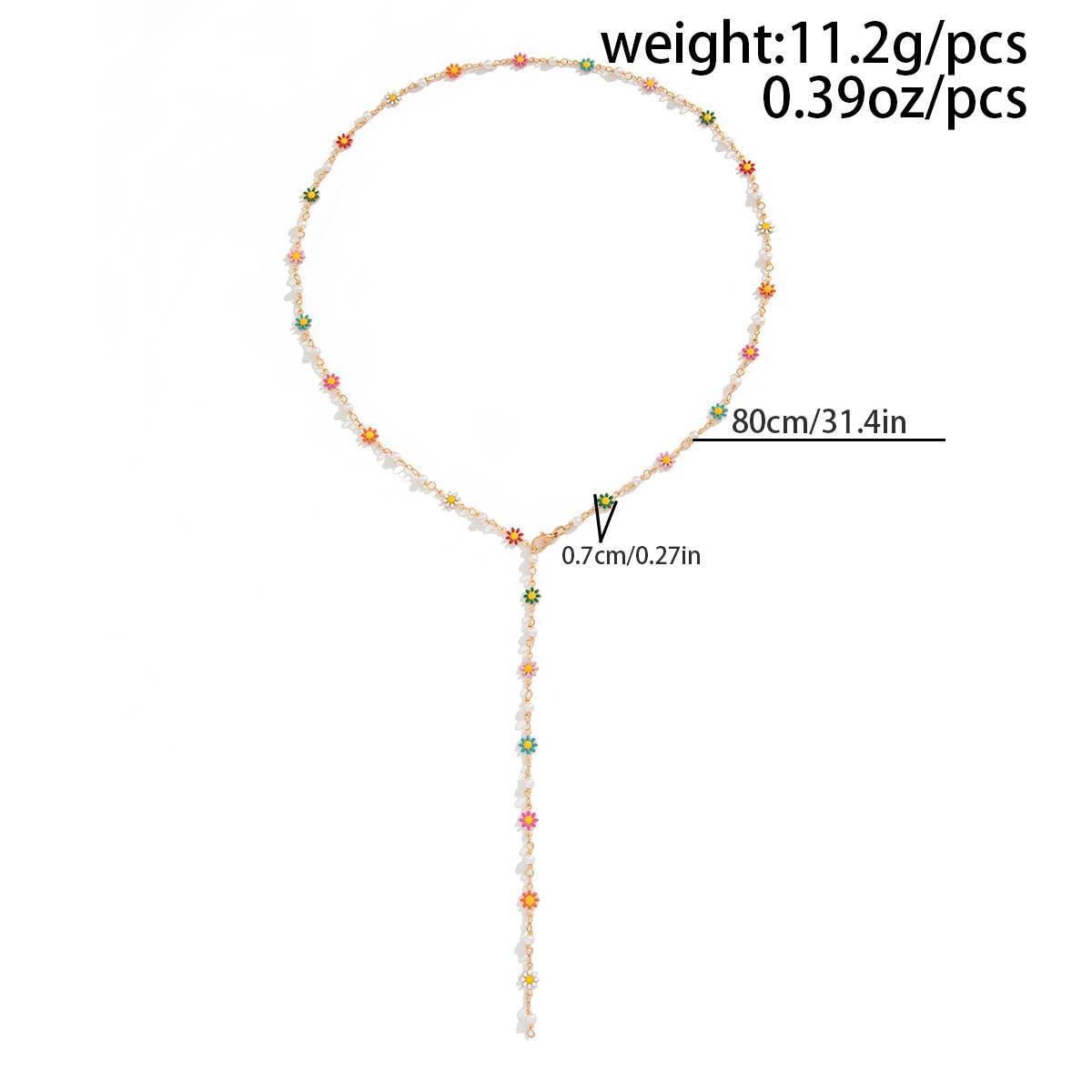 FASHIONABLE COLORFUL CRYSTAL Y-SHAPED NECKLACE