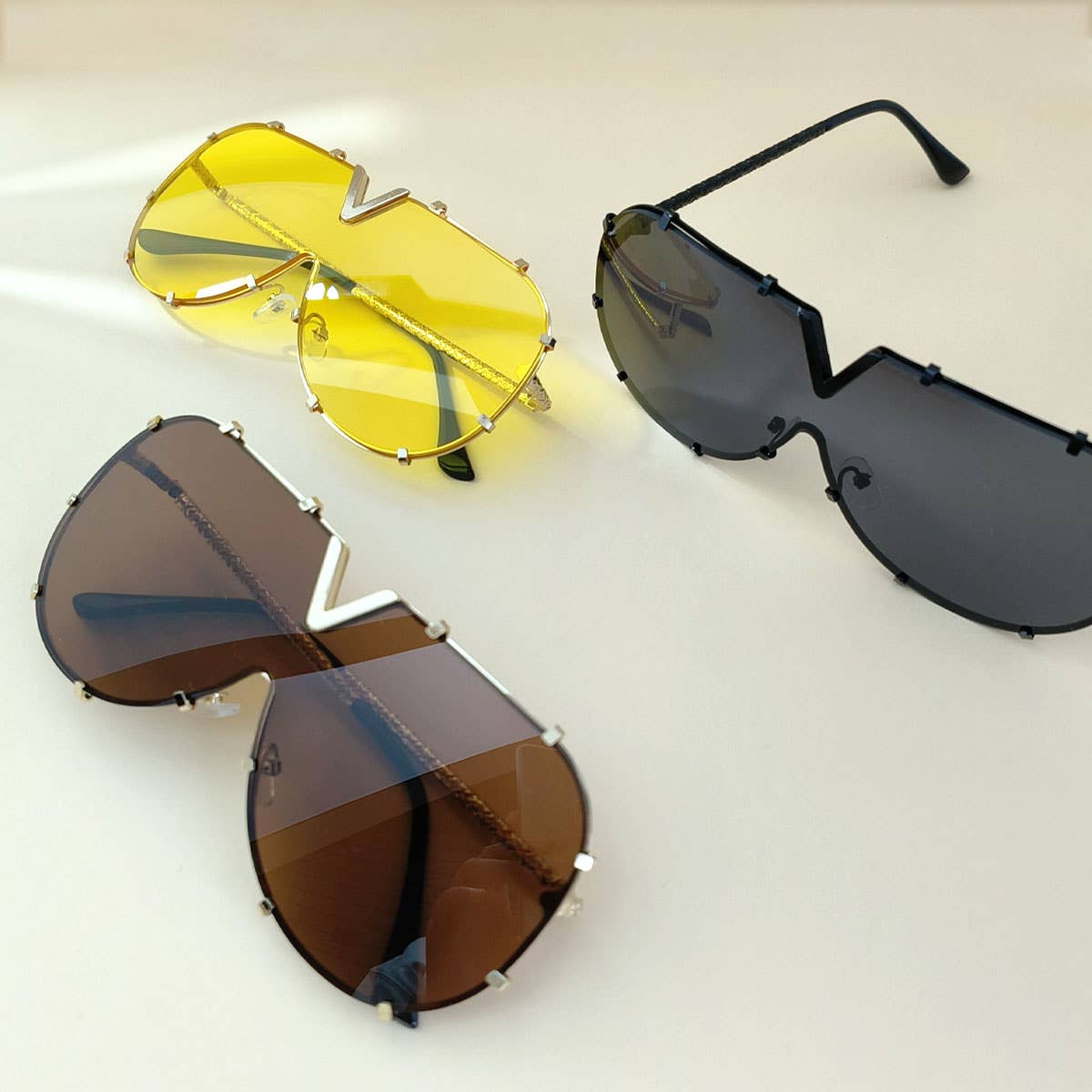 METAL FRAME ONE-PIECE LENSES SUNGLASSES