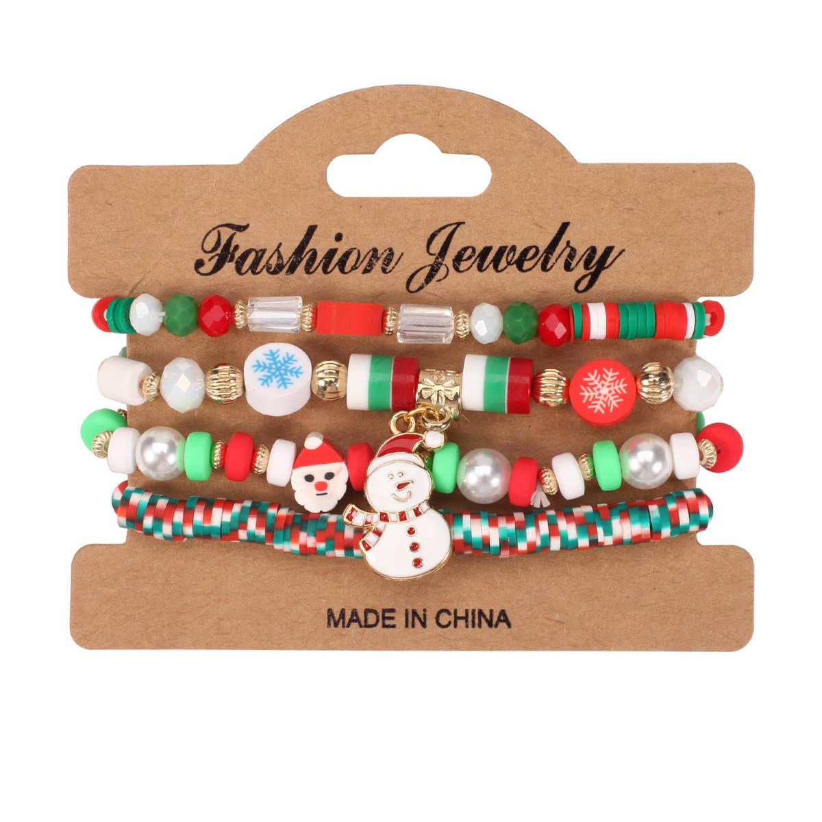 CHRISTMAS SNOWMAN BEADED BRACELET