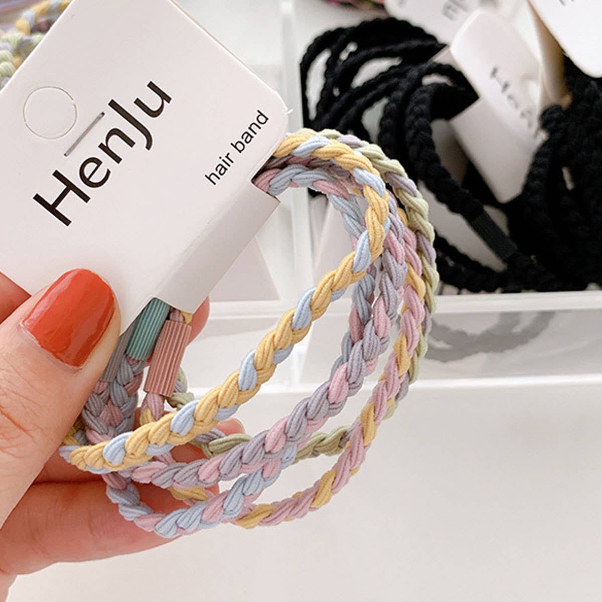 Candy Color Twisted Hair Ties , Cute Rubber Bands- CWAHA0339