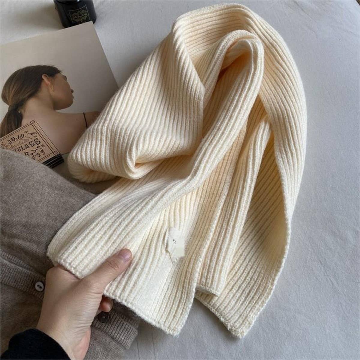 Plaid Knit Scarf - Soft Faux Cashmere Winter Wrap_CWASC1235