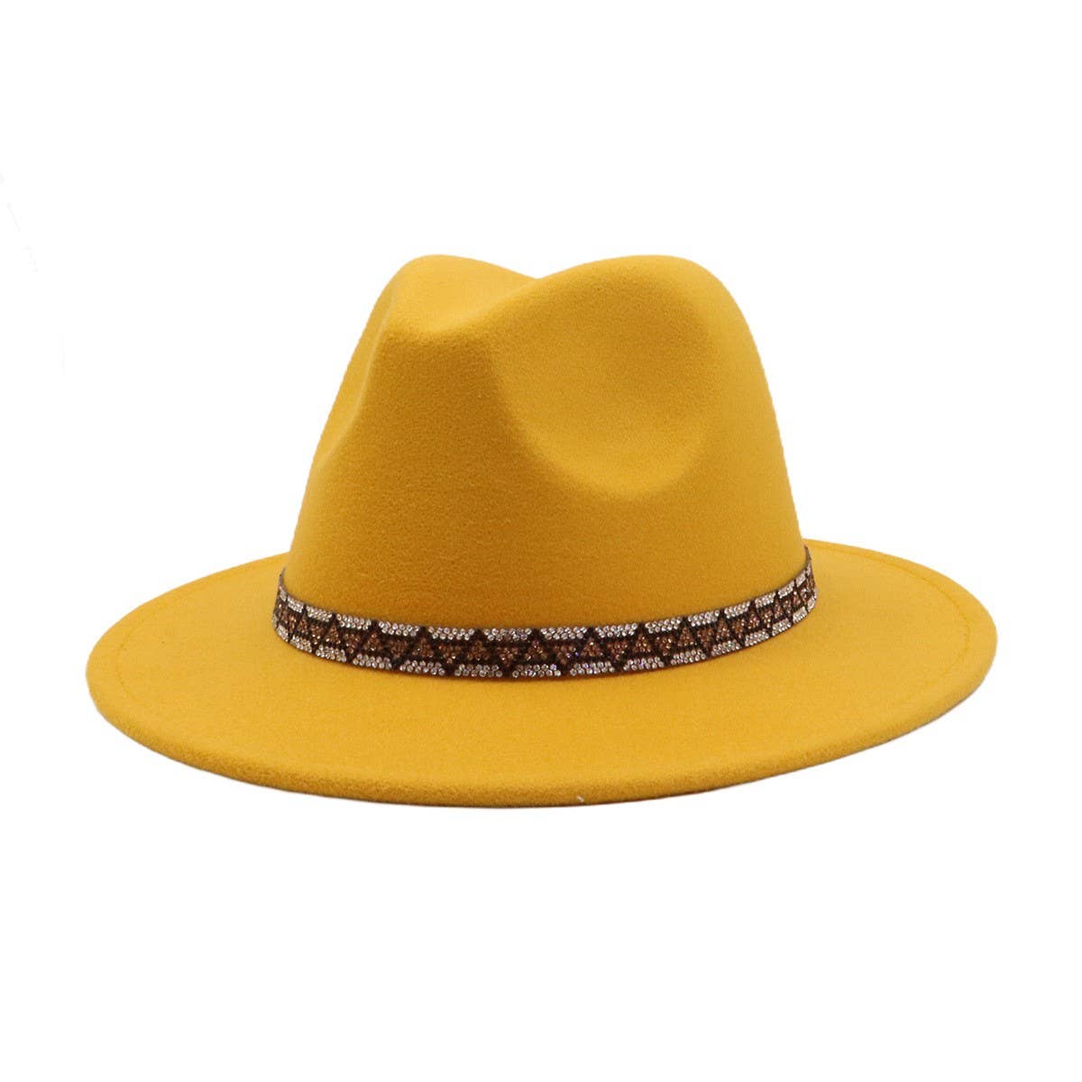 Men & Women Retro Wool Blend Fedora Hat _CWAH04393