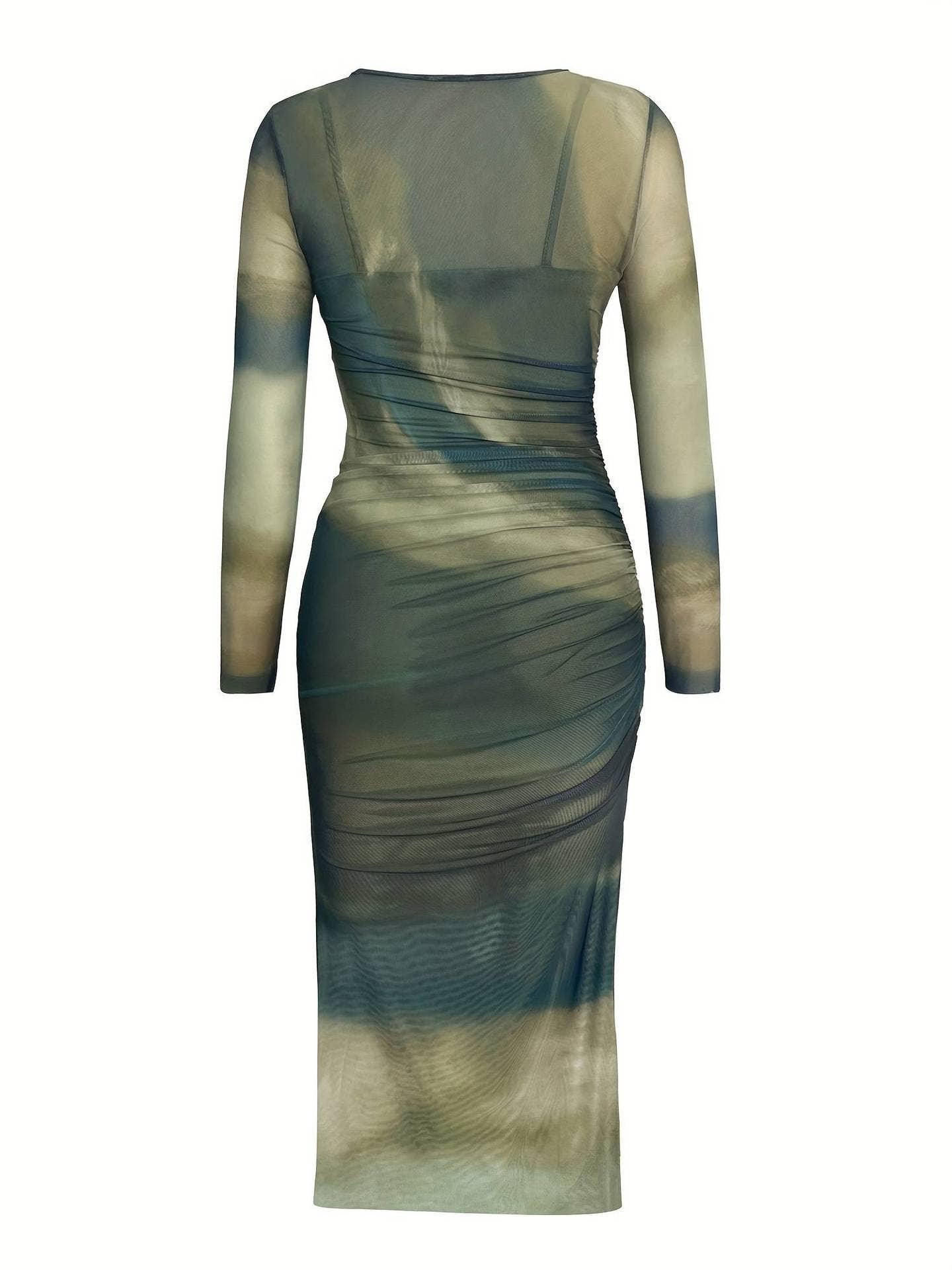 Floral mesh with ribbon lining two-piece dress