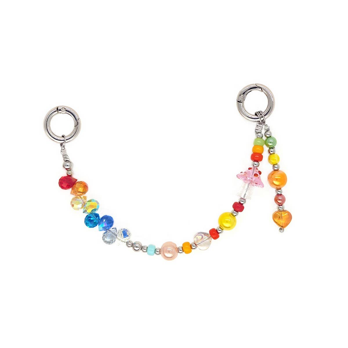 CWMM8688_SIMPLE RAINBOW GRADIENT CRYSTAL BEAD NECKLACE