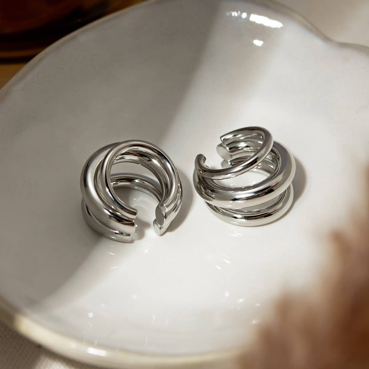 VERSATILE 18K GOLD STAINLESS STEEL EARRINGS