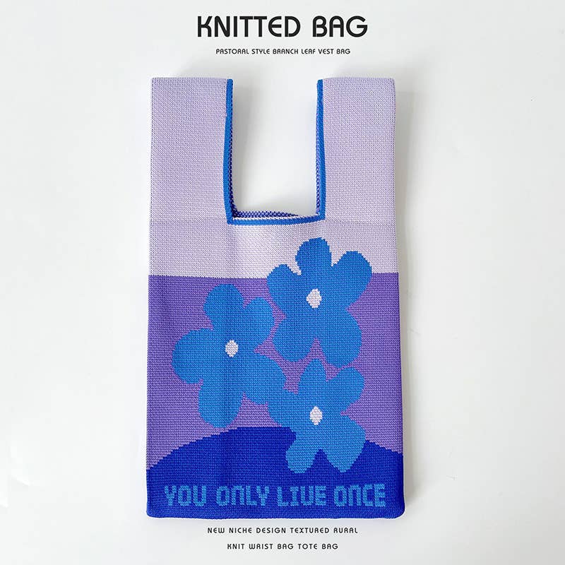 Flower series versatile knitted bag