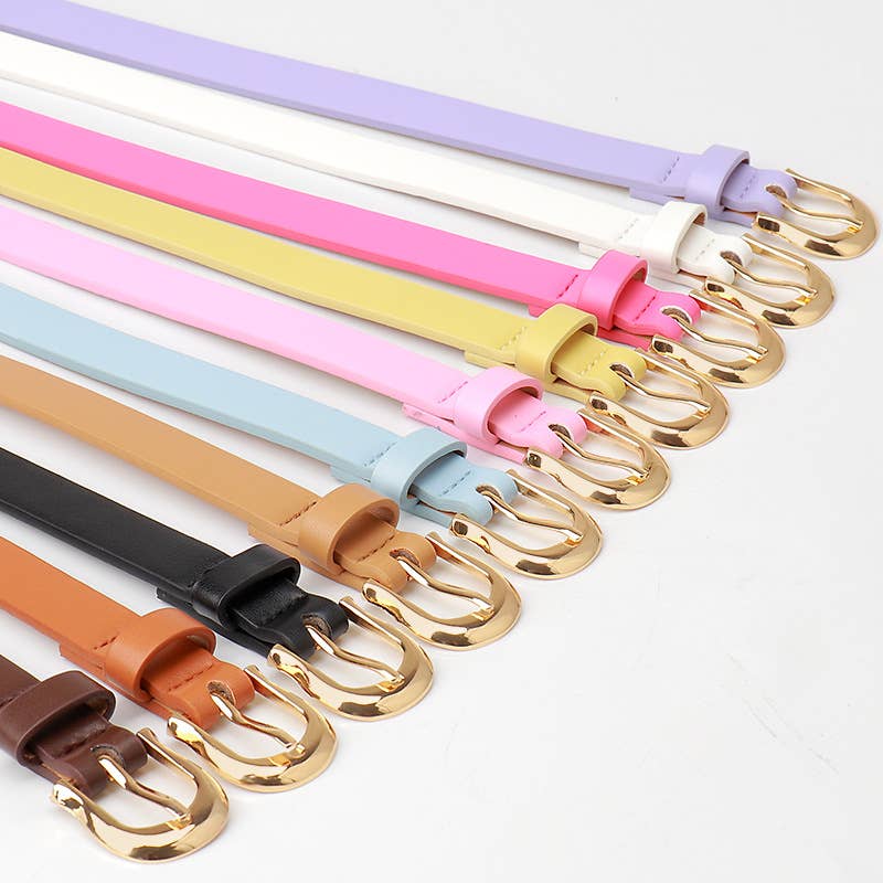 Versatile pink-button flat belt for commuting