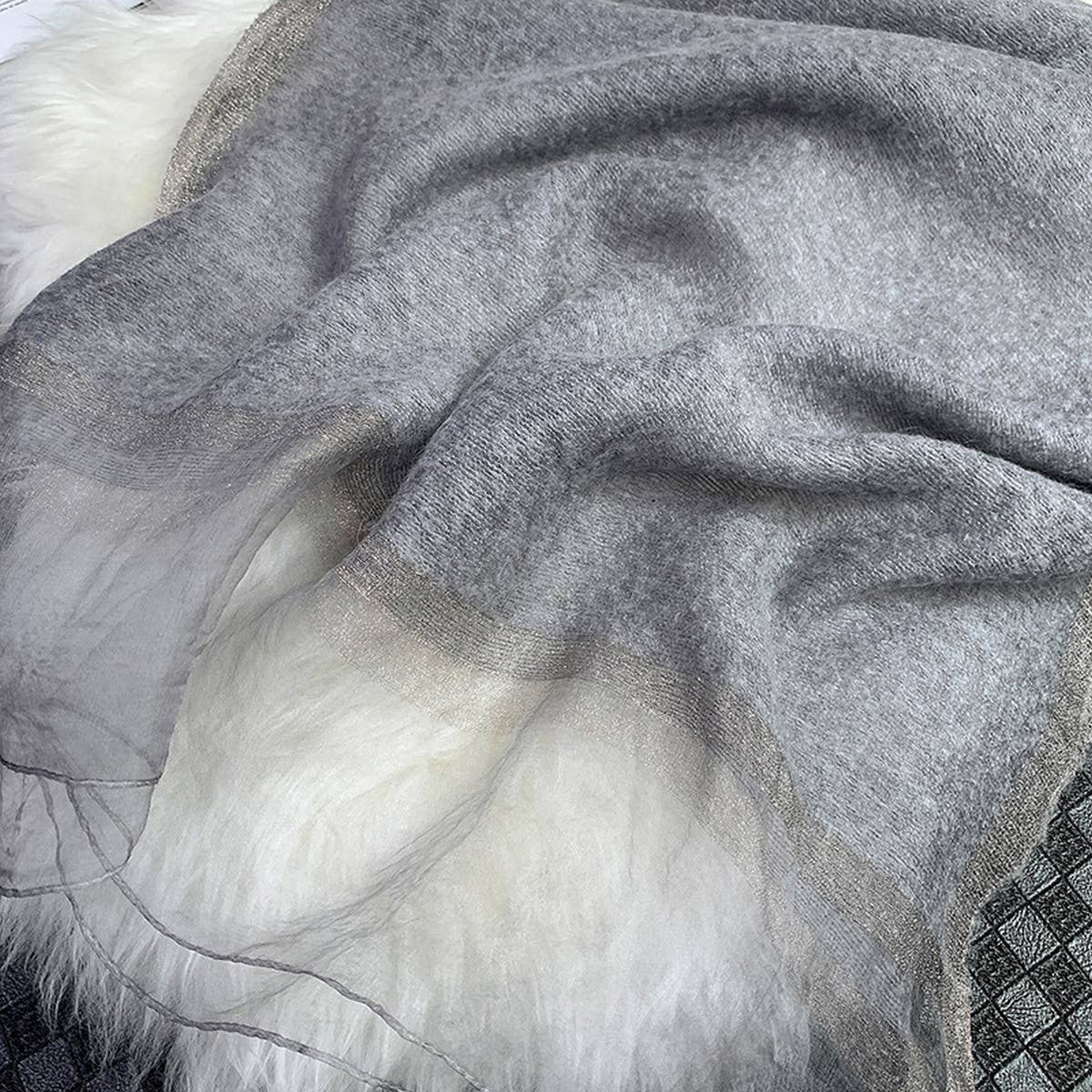 Silk Wool Gradient Scarf ? Elegant Long WinterWrap