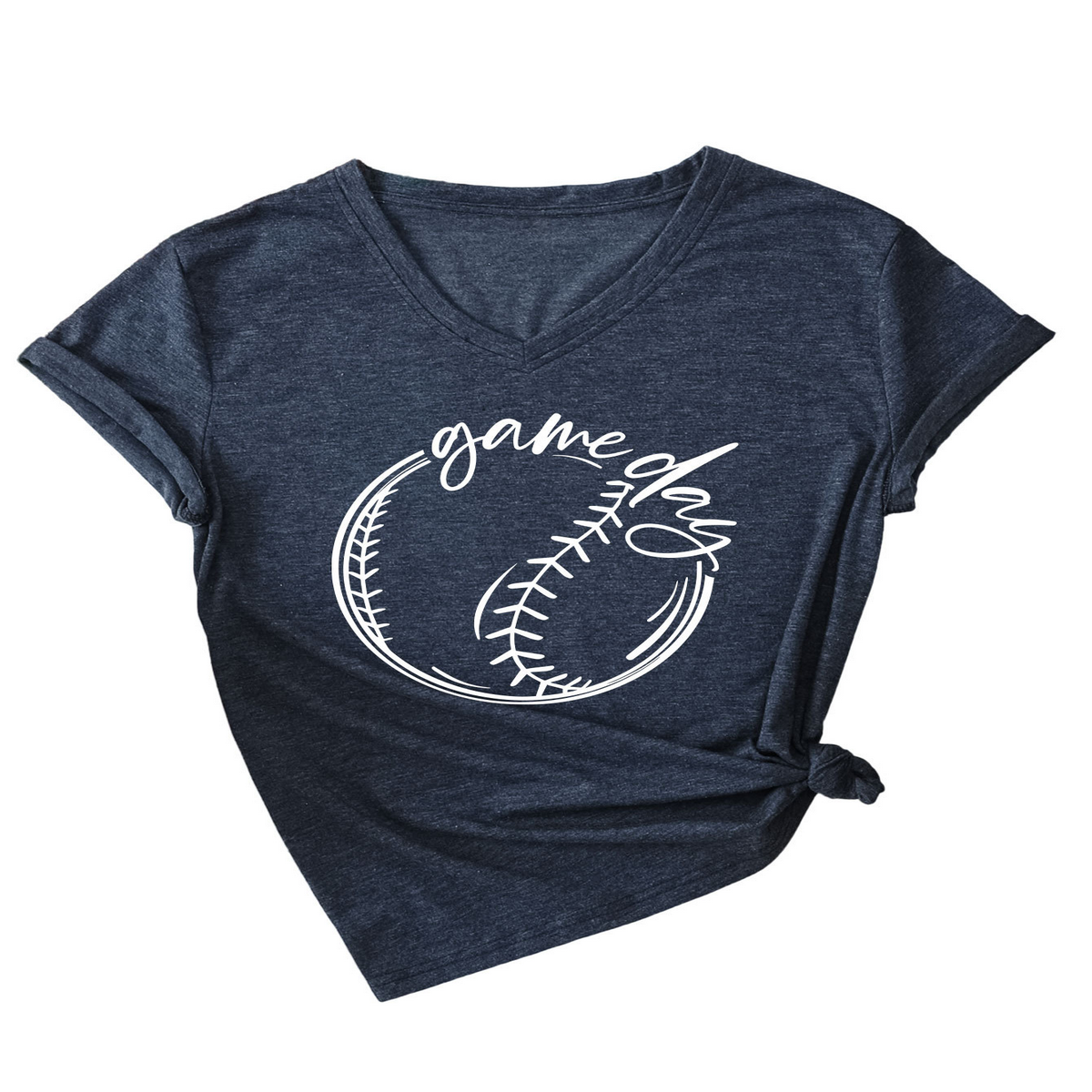 Casual Women?™s Tee ??Game Day V-Neck Design_CWTTS1535