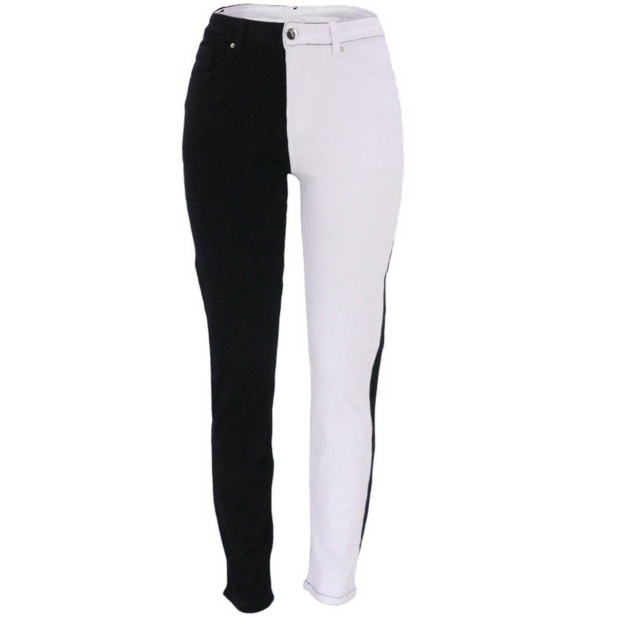 WOMENS FASHIONABLE SPLICING STRAIGHT LEG JEANS_CWJP0167