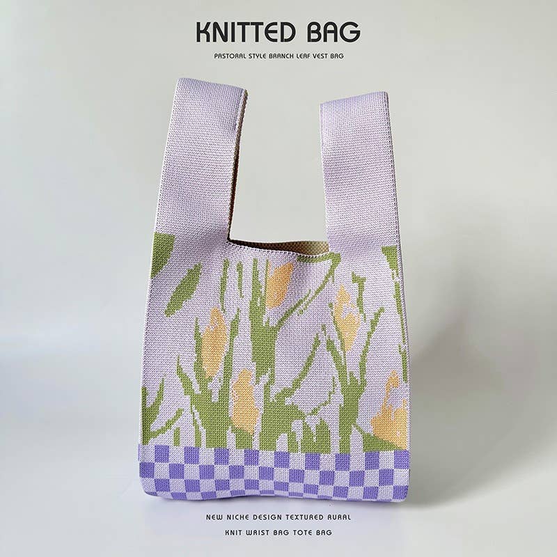 Flower series versatile knitted bag