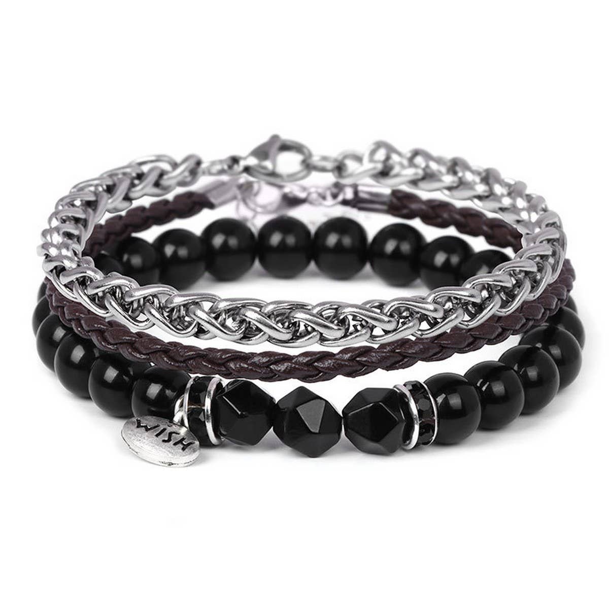 CWAJE4224_NATURAL STONE BEADS ALLOY THREE-PIECE BRACELET