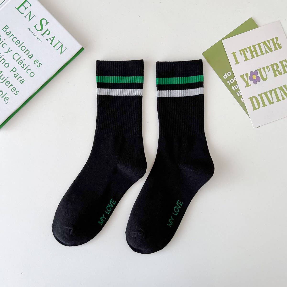 2024 NEW LETTER EMBROIDERY MIDDLE SOCKS_CWMS0918