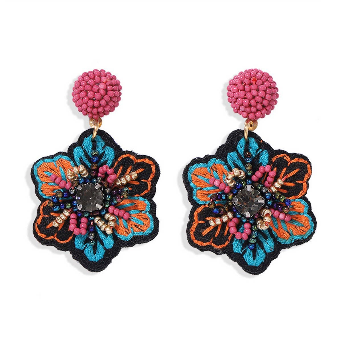 Handmade Beaded Embroidery Earrings ? Boho Style