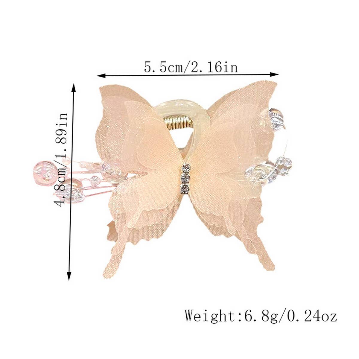 Sweet Rhinestone Butterfly Mini Claw, Sparkly Clip