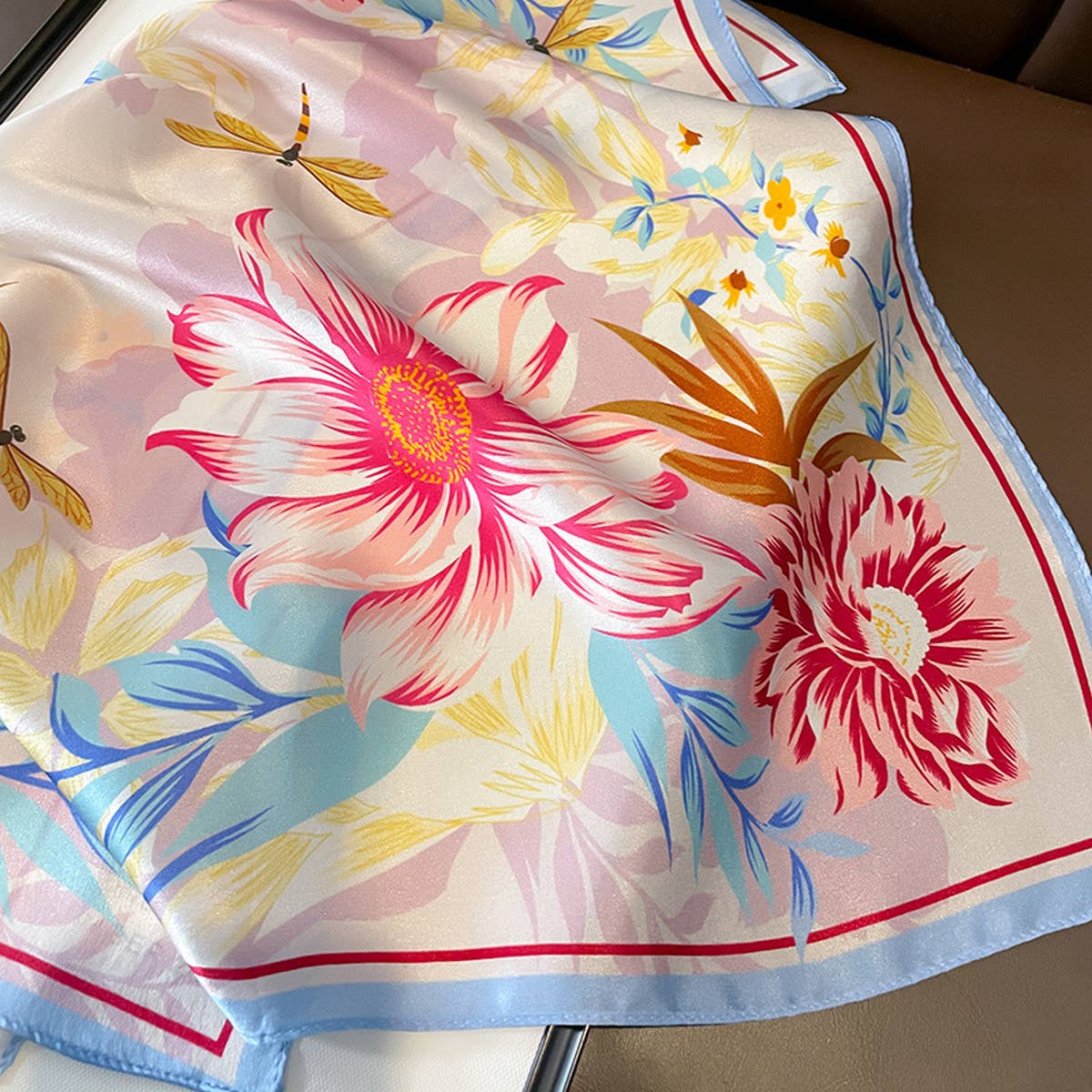Pure Silk Scarf for Women Elegant Square Neck Wrap_CWASC0605