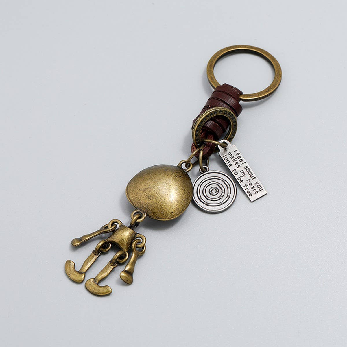 CREATIVE SKULL PENDANT COWHIDE KEYCHAIN