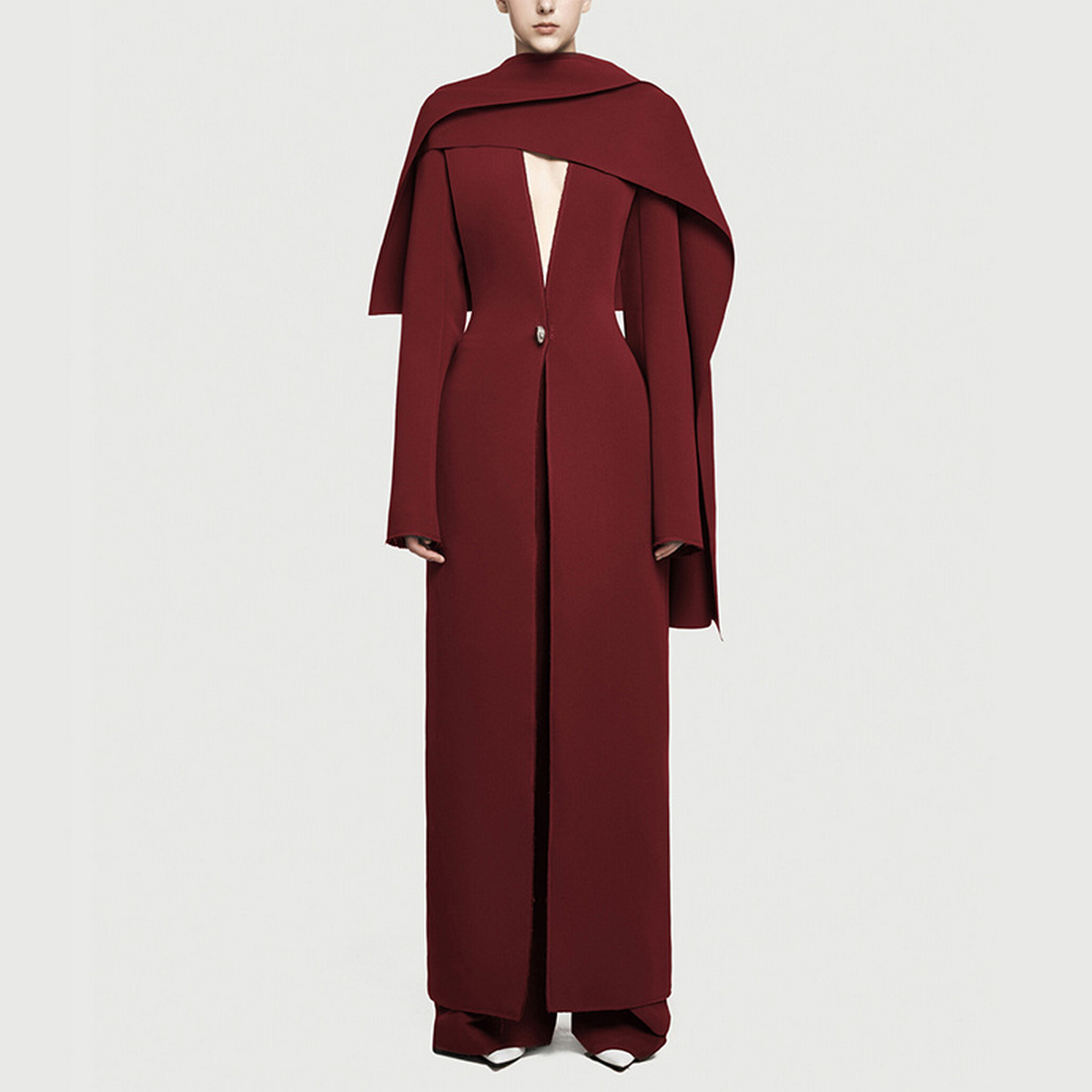 Spring New Elegant Trench Coat with Single Button_CWOCO1255