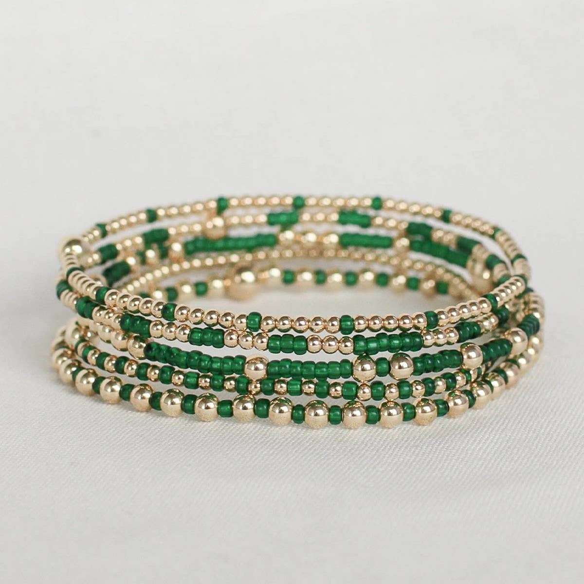 BOHEMIAN STYLE STACKING GOLD ANDCOPPER BEADBRACELET_CWMM3876