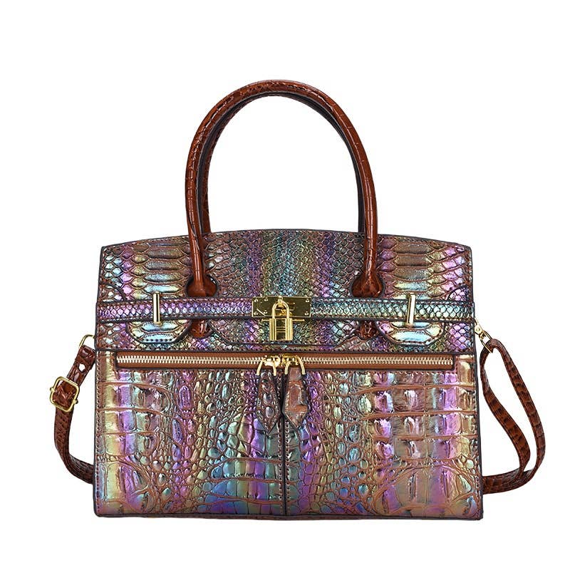 Stone-patterned large-capacity tote bag