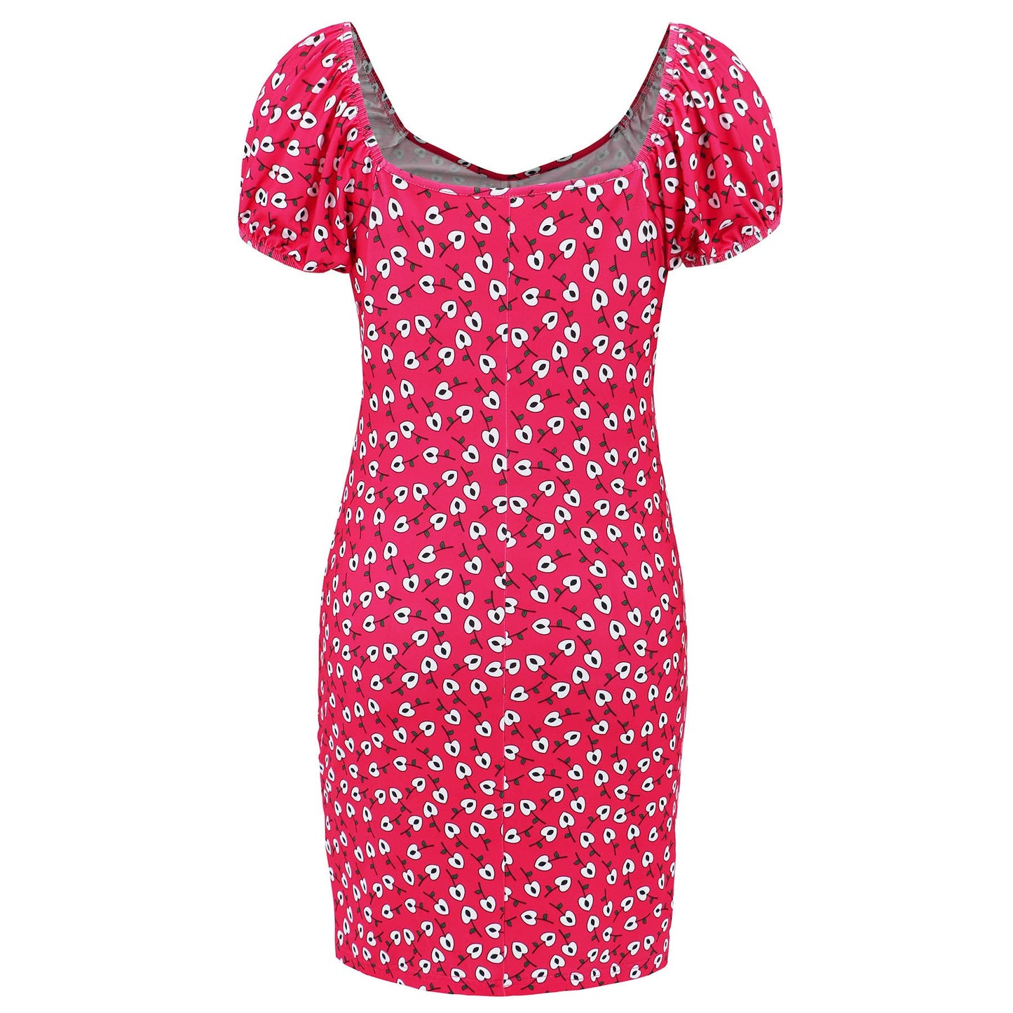 Floral V-neck Slim Fit Bodycon Mini Dress