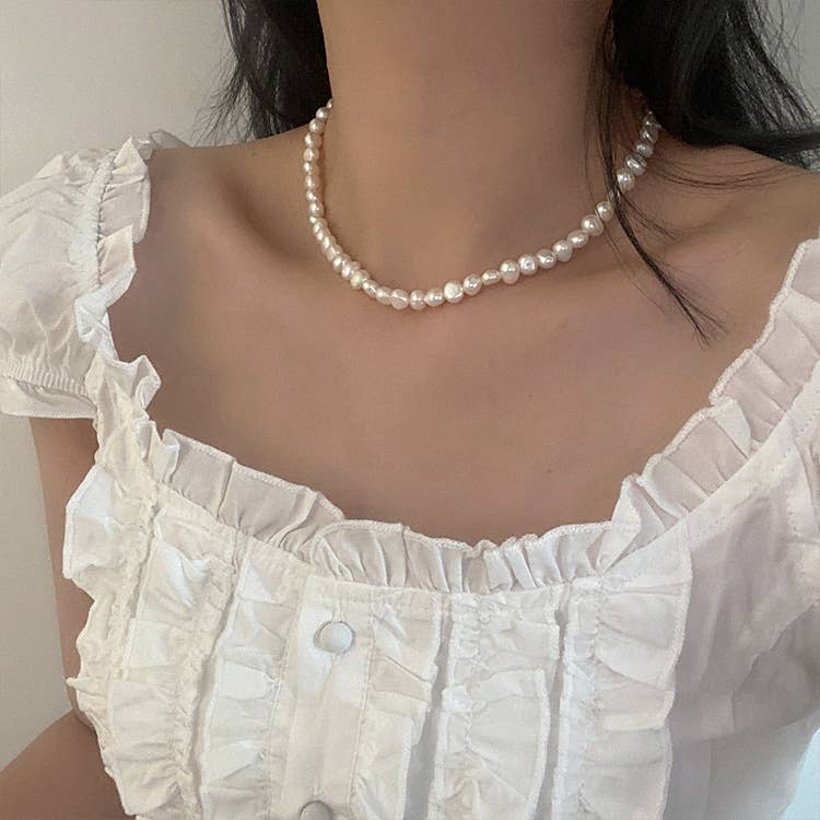 French retro freshwater pearl series necklace