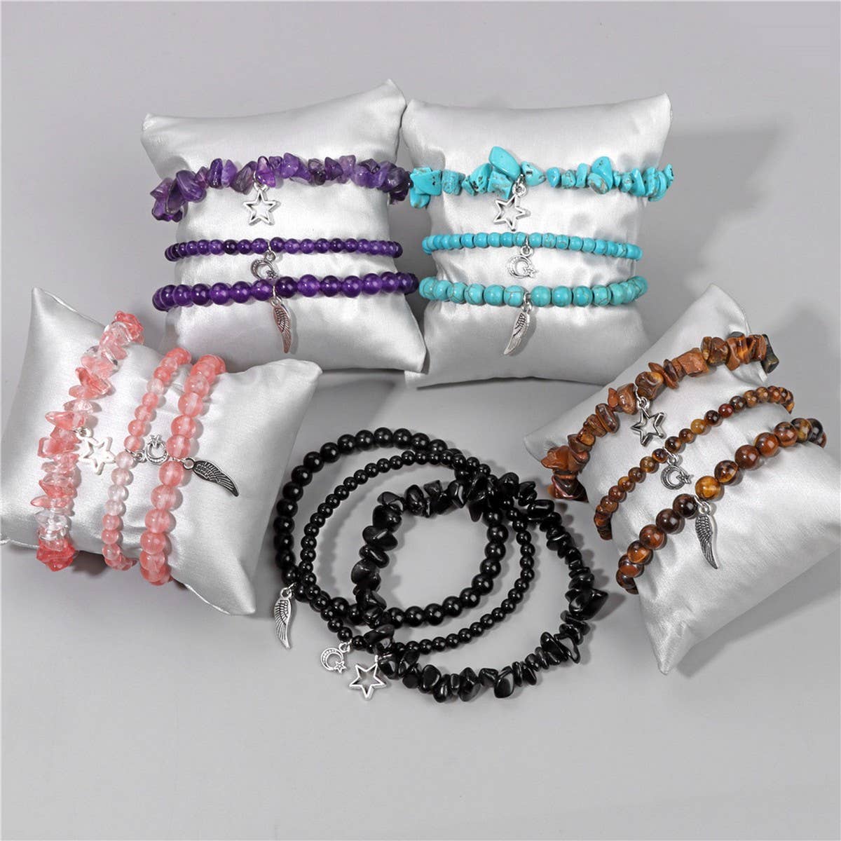 CWAJE4223_NATURAL STONE SIMPLE STAR LEAF PENDANT BRACELET