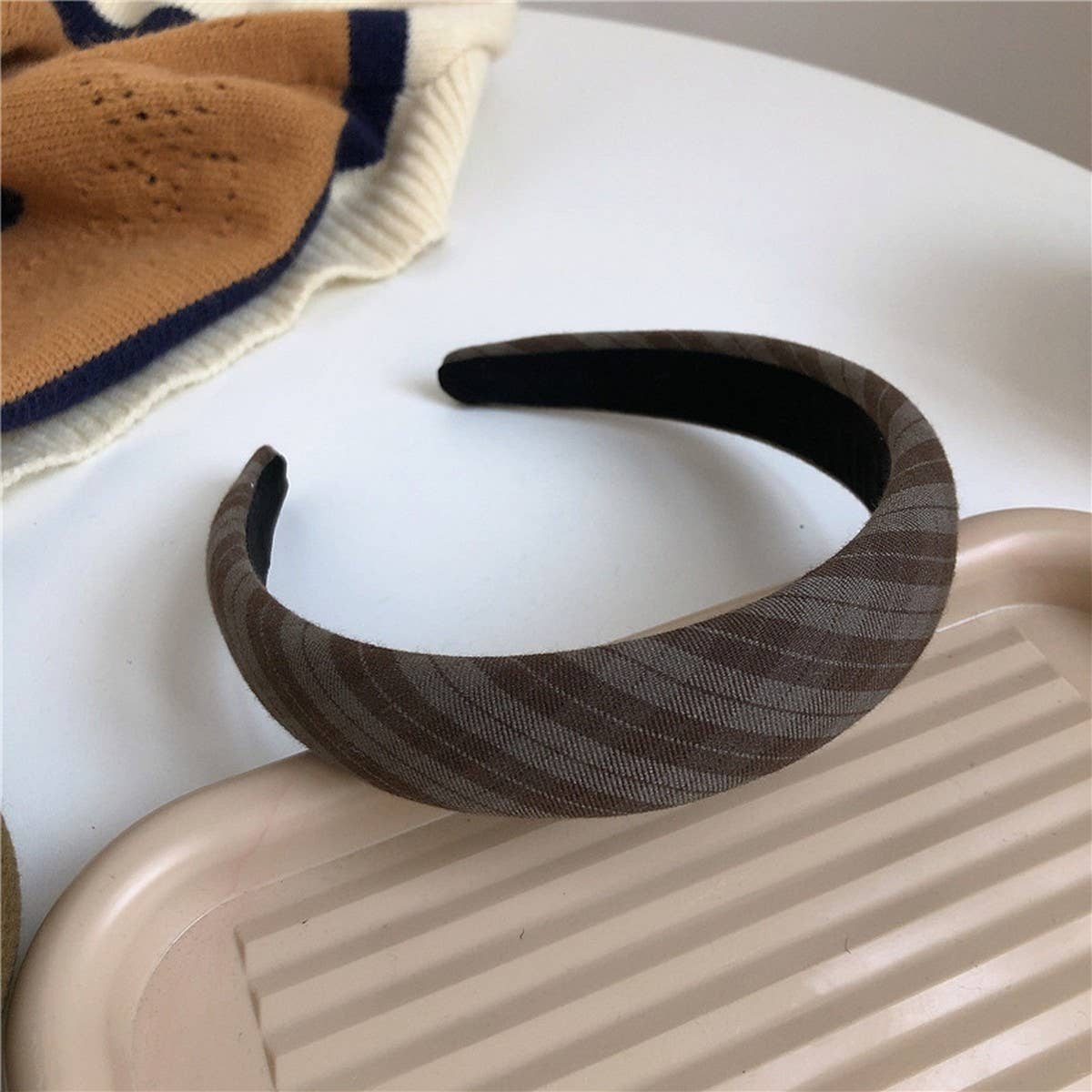 PLAID SOLID COLOR HEADBAND HAIRPIN HEADDRESS_CWAHA4028
