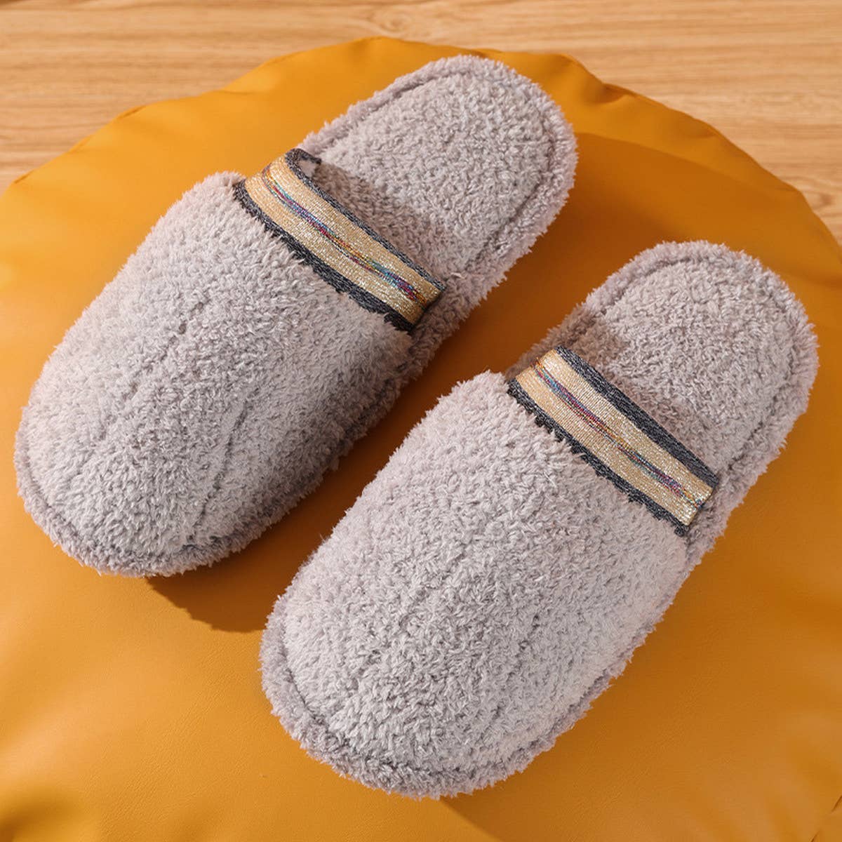 SOLID COLOR COUPLE INDOOR NON-SLIP COTTON SLIPPERS_CWSHS0780