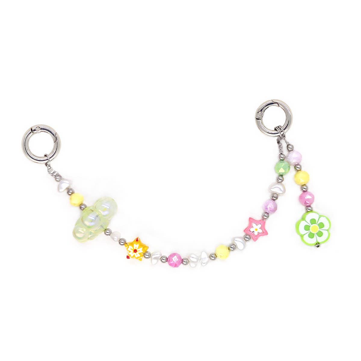 CWMM8688_SIMPLE RAINBOW GRADIENT CRYSTAL BEAD NECKLACE