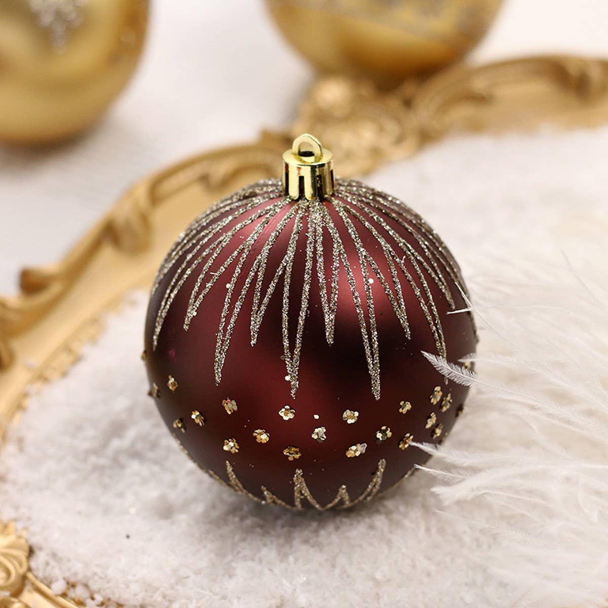 16pcs 8cm Painted Christmas Ball Ornament Set_CWMM9881