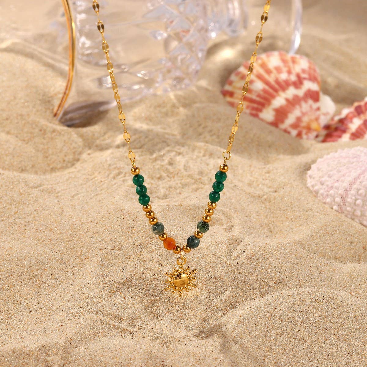NEW FASHIONABLE NATURAL STONE PENDANT NECKLACE