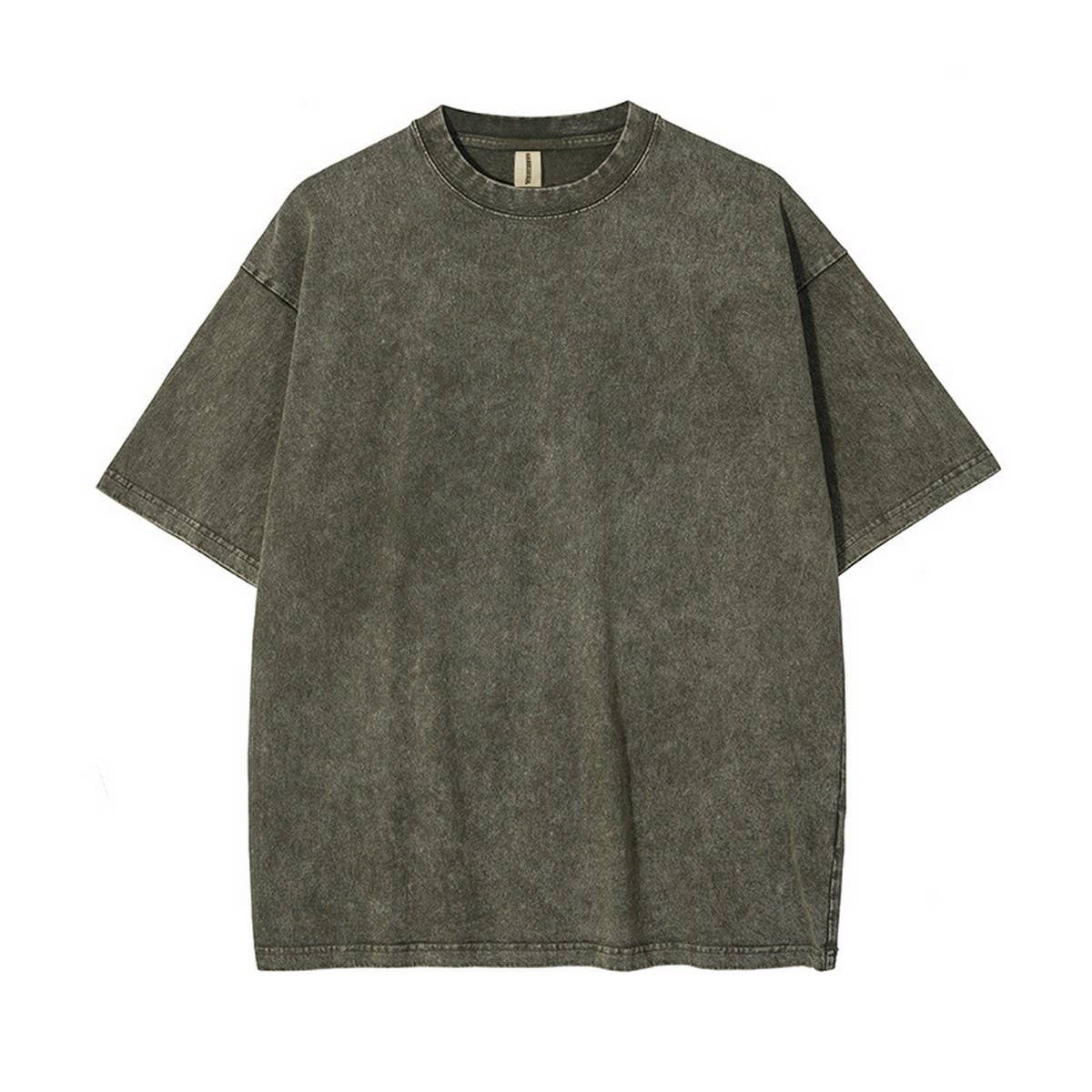 250g Vintage Washed Wax-Dyed Cotton T-Shirt – Custom Logo
