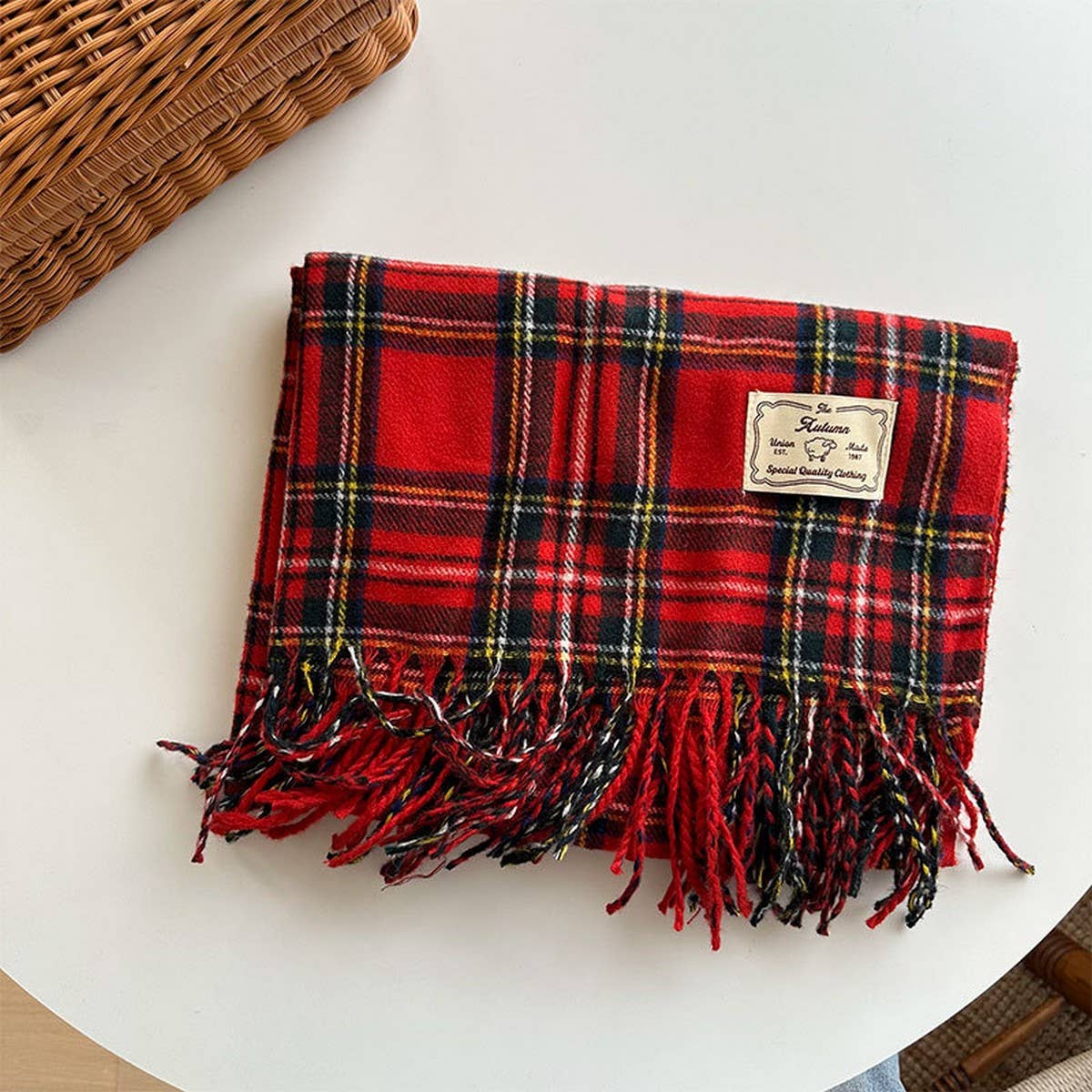 Plaid Colorblock Scarf - Classic Winter Wrap_CWASC2347