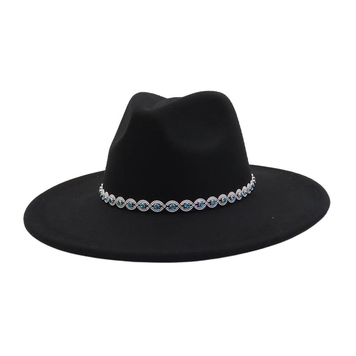 Ethnic Style Wool Blend Fedora Hat Men & Women_CWAH04388