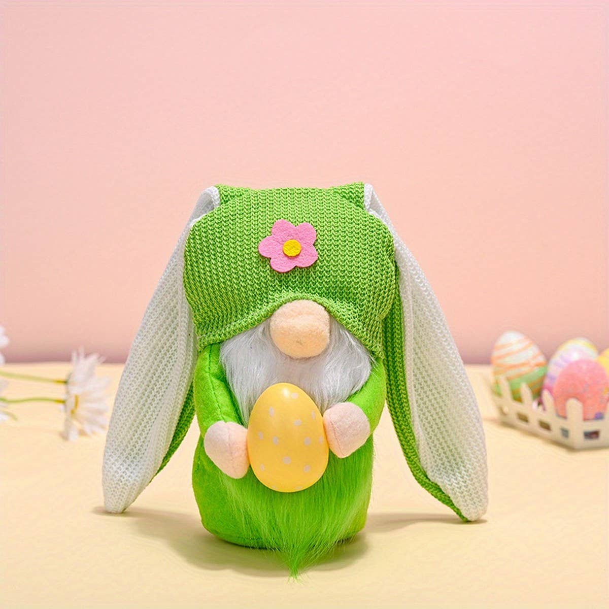 EASTER LONG-EARED BUNNY FACELESS DOLL FIGURINE