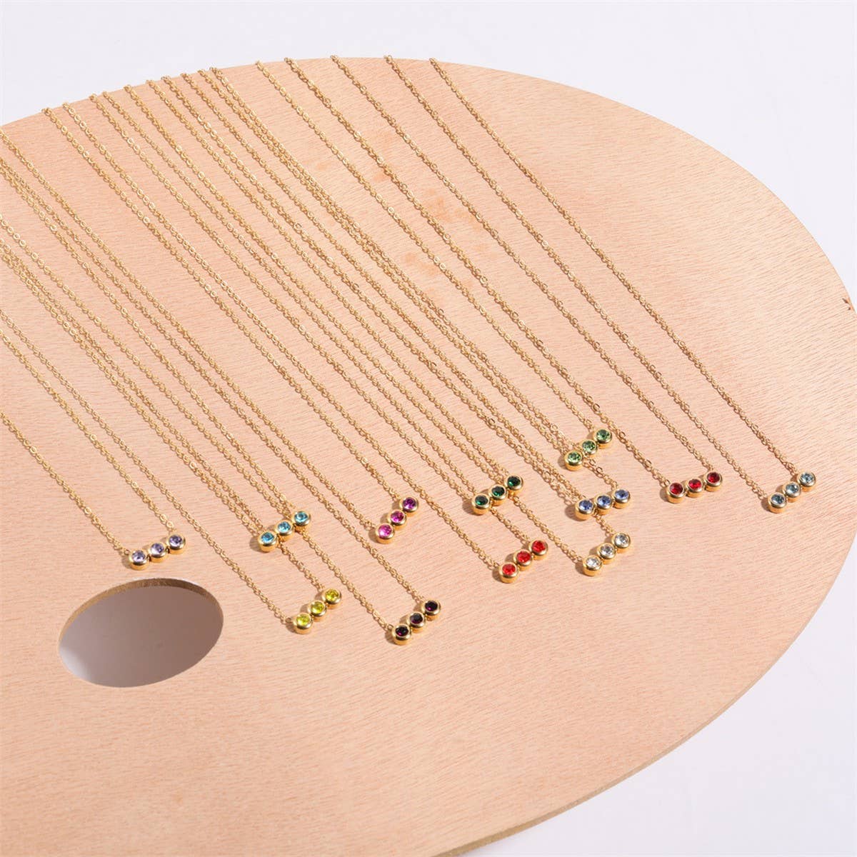 12 Birthstone Pendant Clavicle Necklace_CWMM5670