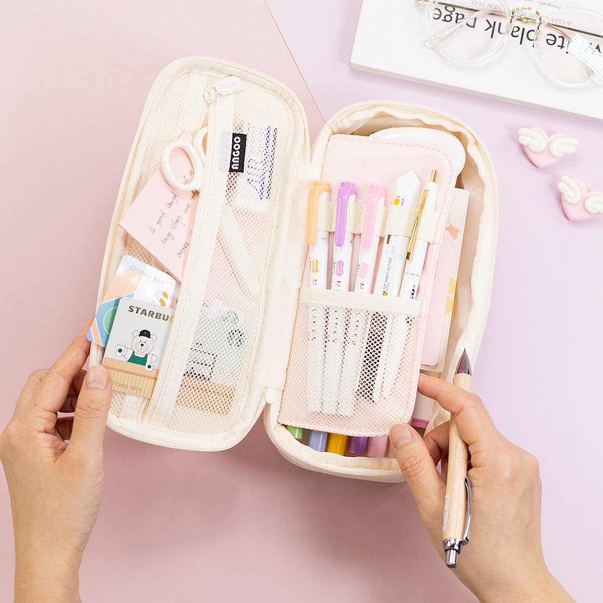 MACAROON COLOR MATCHING LARGE CAPACITY PENCIL CAS