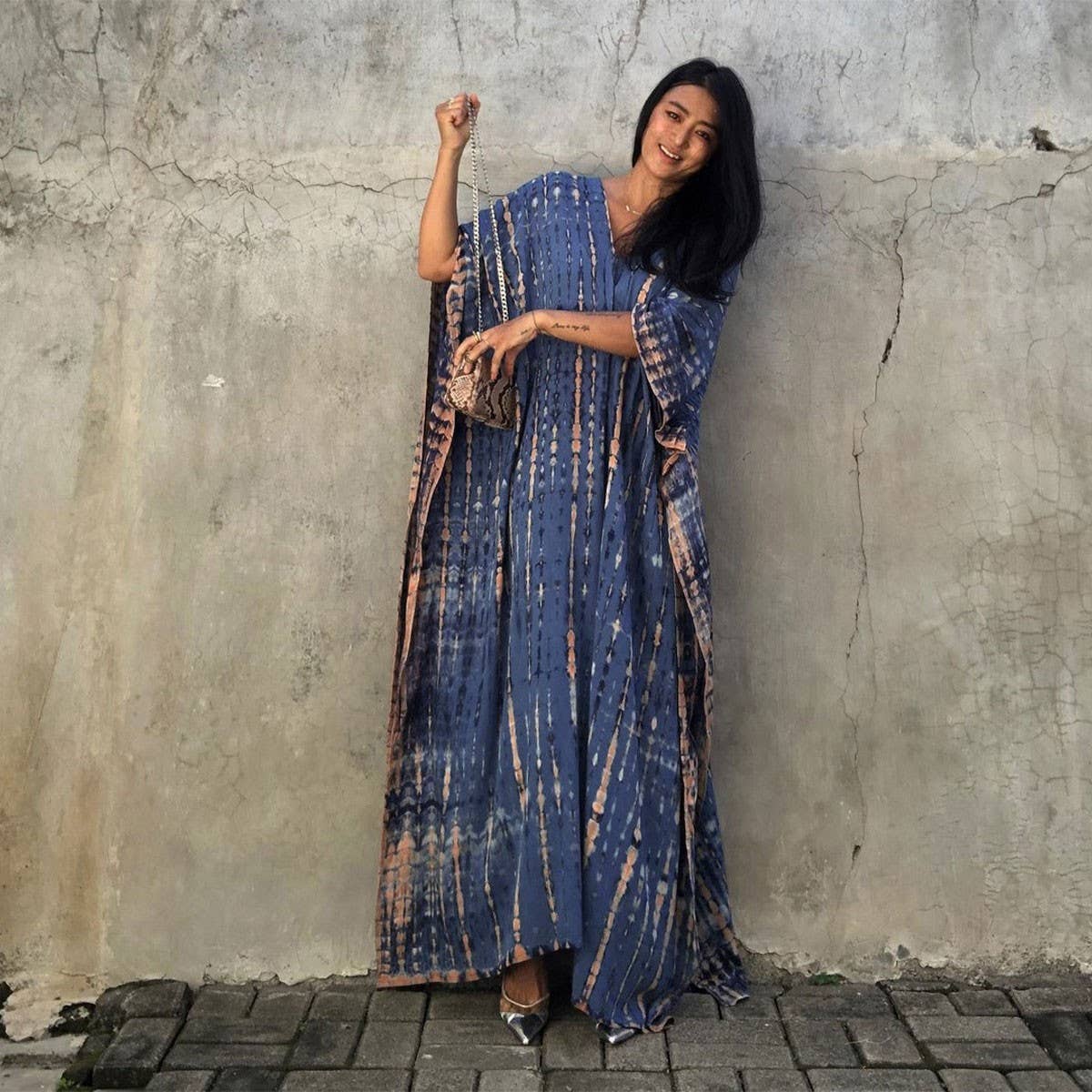 Tie-Dye Caftan Beach Cover-Up Loose Resort Robe