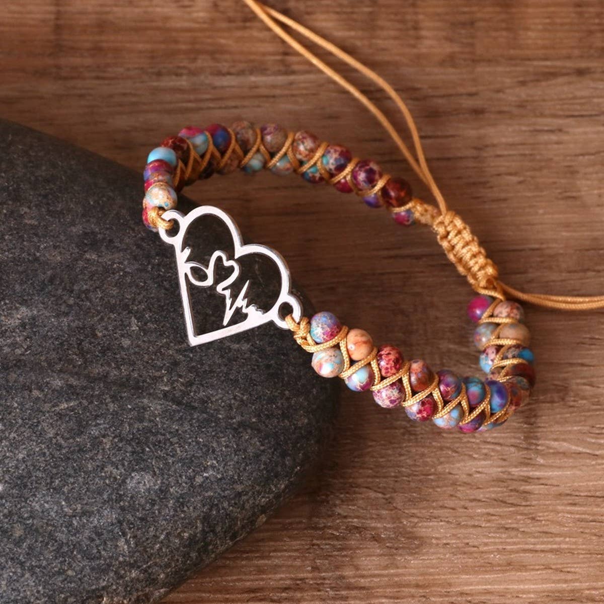HEART SHAPE BRAIDED ADJUSTABLE BRAIDED BRACELETS