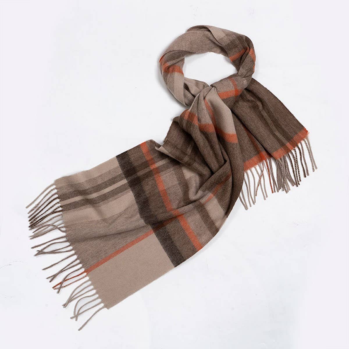 100% Wool Plaid Scarf – Soft Reversible Wrap_CWASC2348