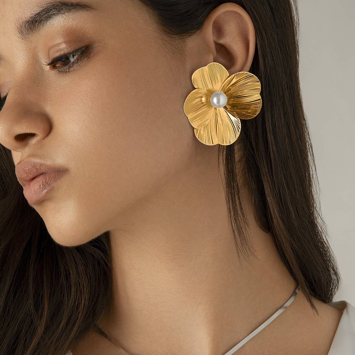 SWEET AND COOL 3D GINKGO LEAF AND FLOWER EARRINGS